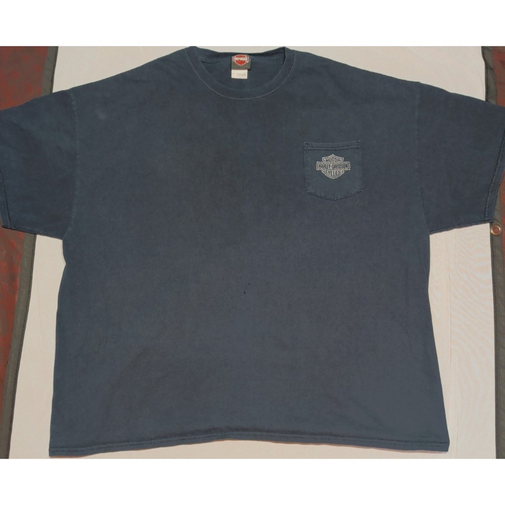Harley-Davidson Mens Screamin Eagle Graphic Pocket T-Shirt 4XL Black Skull